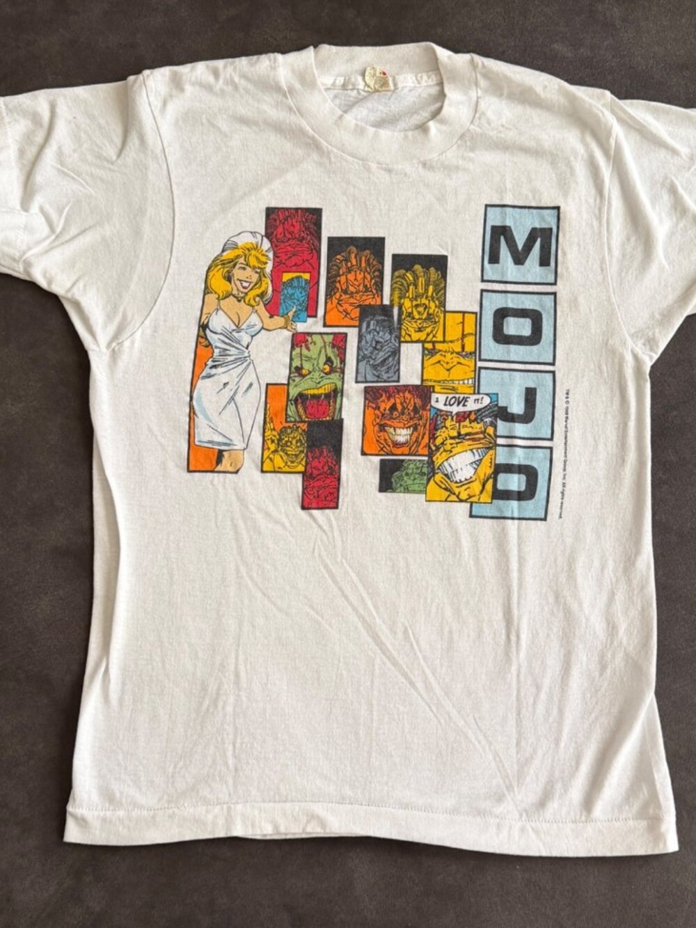 Marvel 1988 Mojo Graphic T-Shirt White Medium Creed Made In USA - Picture 1 of 5